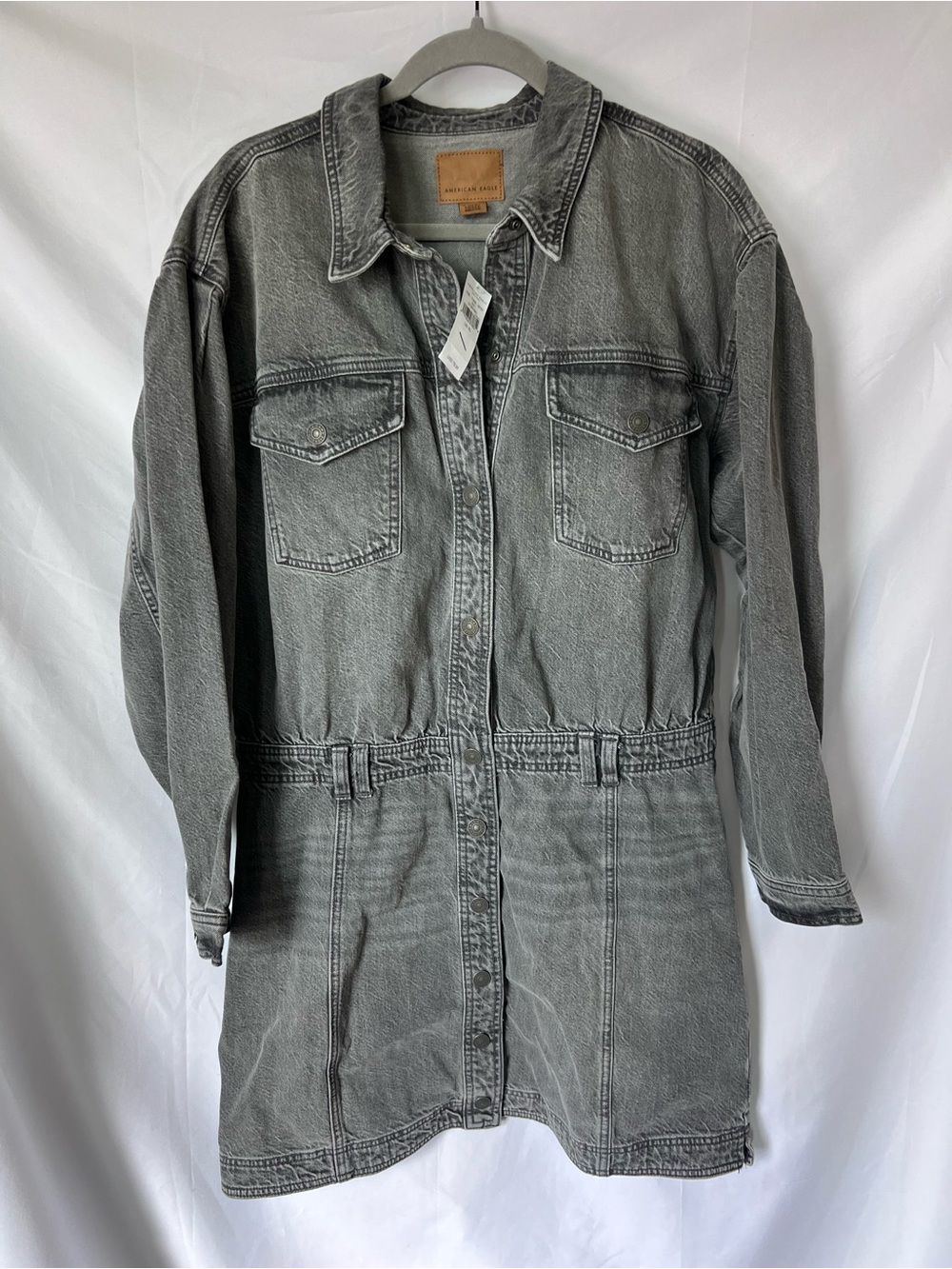 NWT Women’s AMERICAN EAGLE Dark Grey Washed Denim Mini Dress